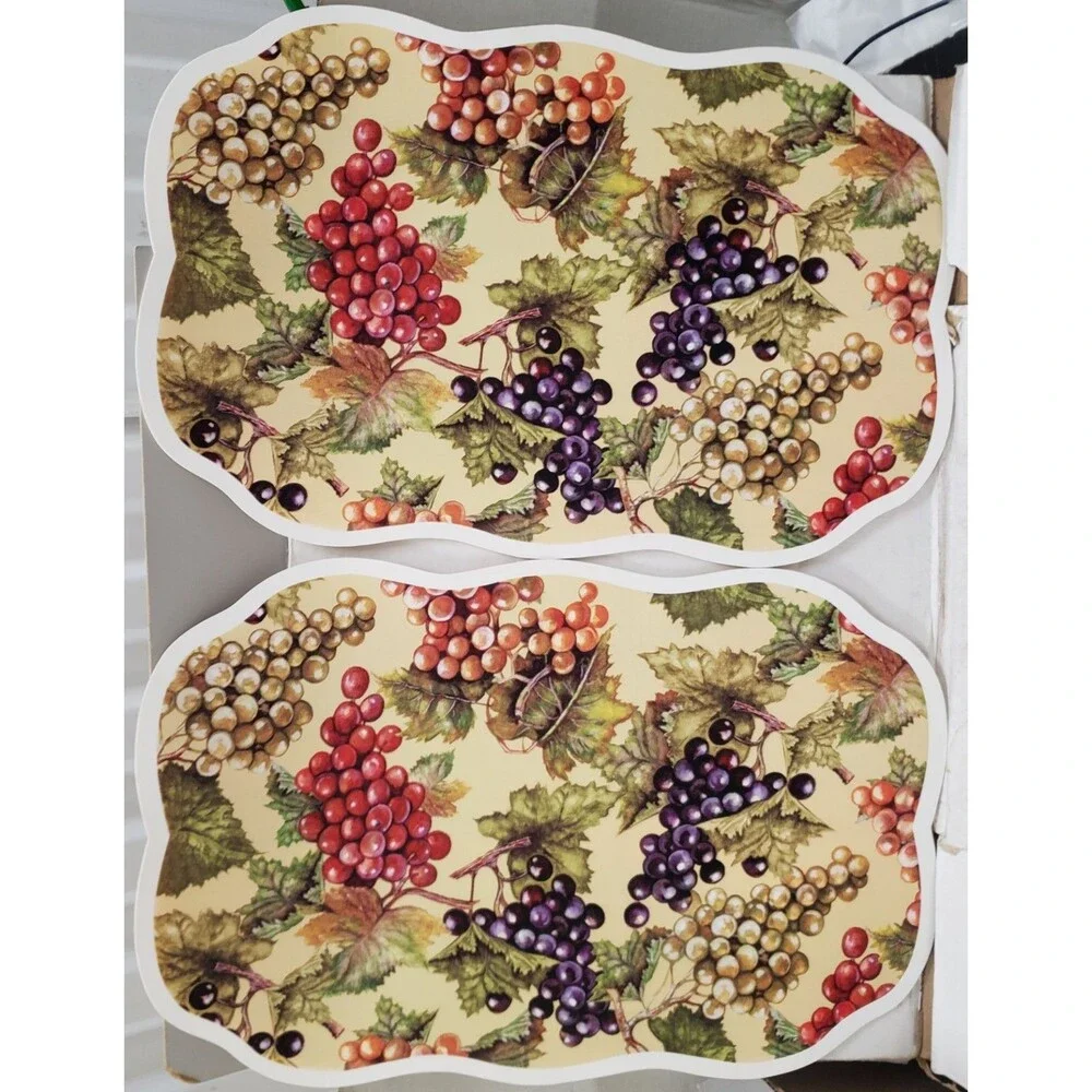 Set of 2 Same Kitchen Vinyl Non Clear Placemats (18